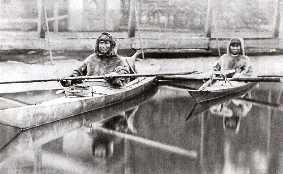 Photo taken during Hagenbeck's Völkerschau of the Eskimos circa 1880 (Public Domain)