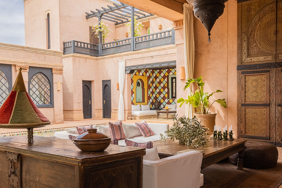 Another outside shot showcasing the details in the decor- Courtesy of Ezzahra Estate