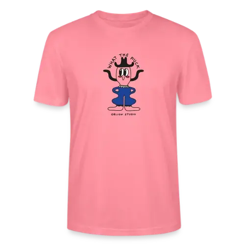 Thumbnail: Pink What The Fuck organic cotton T-shirt with cowboy character graphic by Orlion Studio