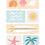 Thumbnail: Illustrated postcard with seashells, waves, sun, surfboard, starfish, and palm tree in pastel beach colors. Summer themed