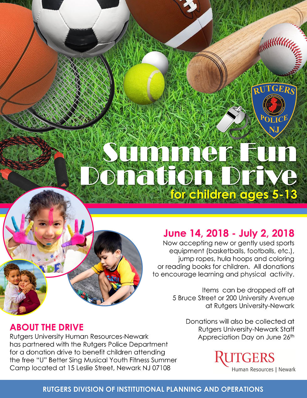 Summer Fun Donation Drive Flyer
