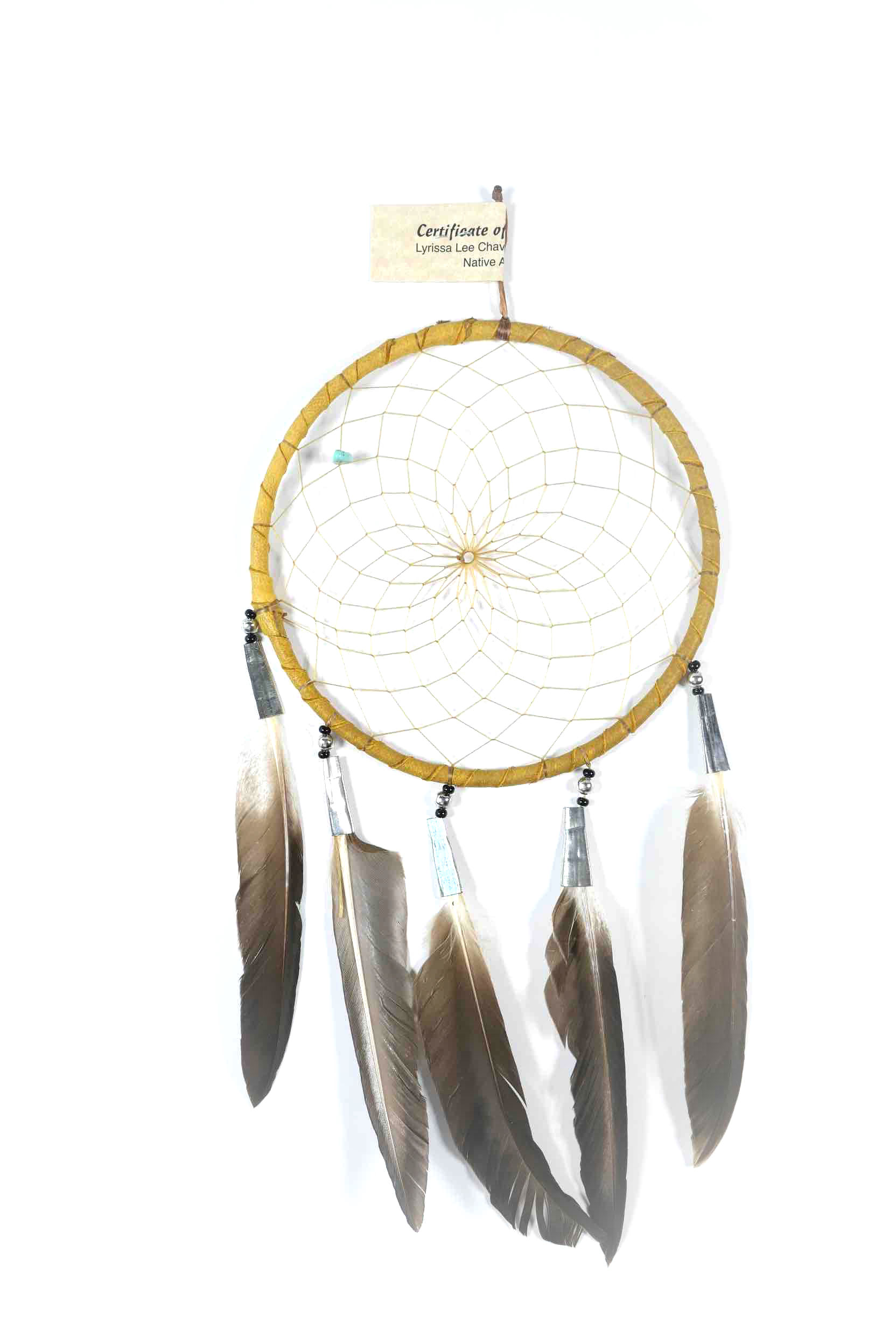 Traumfänger mit beigem Leder, Ansicht 1