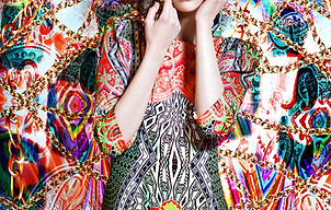 Model in Vibrant Pattern