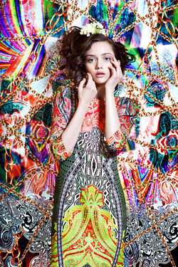 Model in Vibrant Pattern