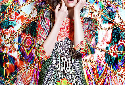 Model in Vibrant Pattern