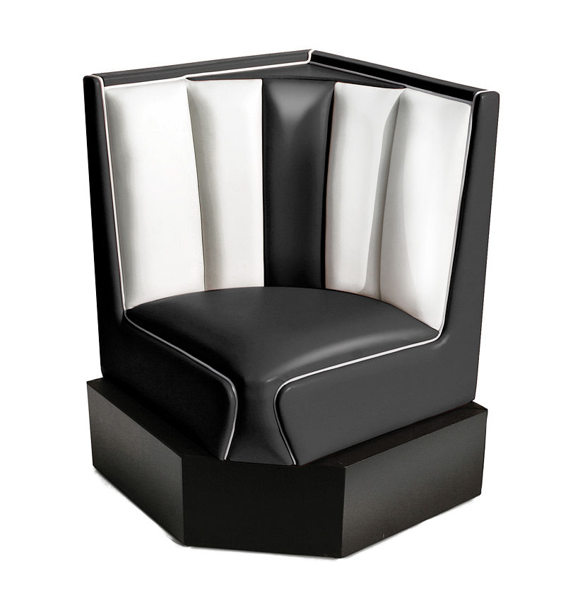 縮圖：Ryan Bros. 美式复古餐厅沙发卡座 1米转角 亚光皮 雷恩兄弟