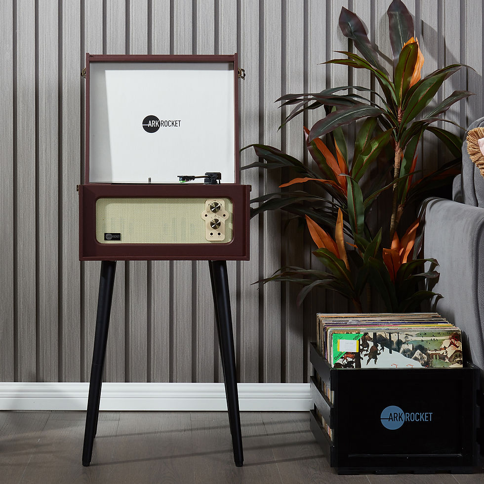 Thumbnail: Discovery Bluetooth Record Player Stand with 3-Speed Turntable （Brown）