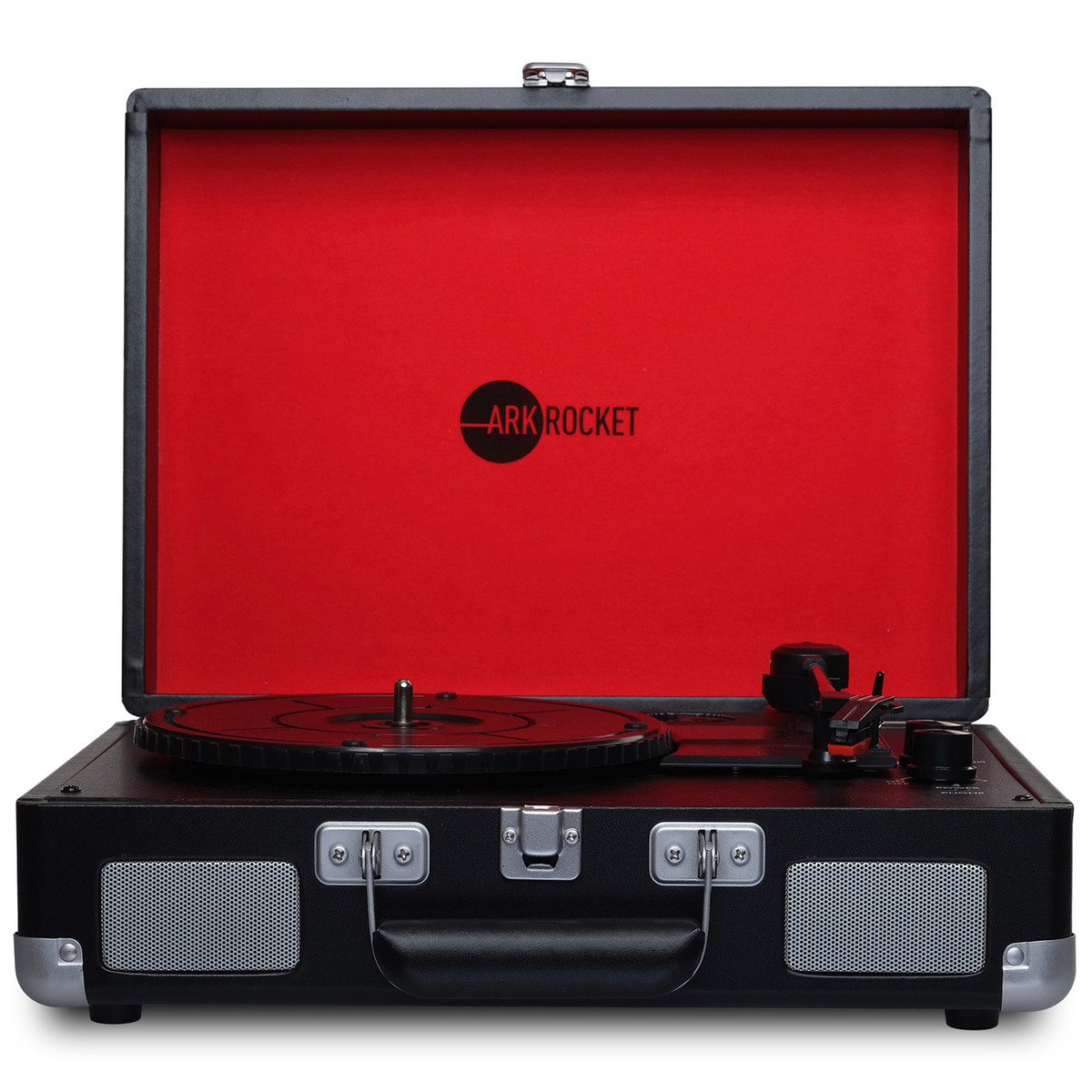 Curiosity Suitcase Bluetooth Turntable - Black/Red