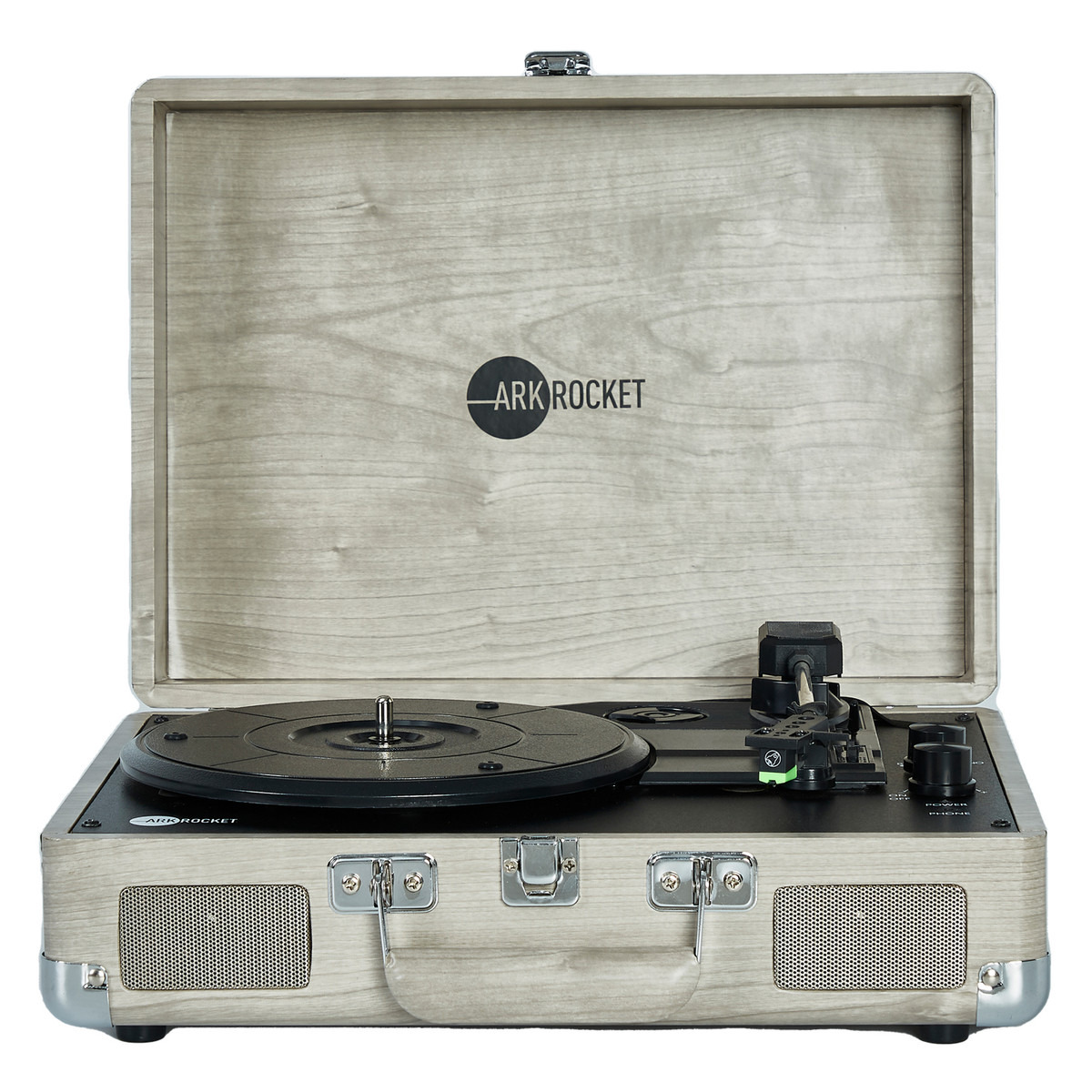 Curiosity II Suitcase Bluetooth Turntable - Gray Wood Grain