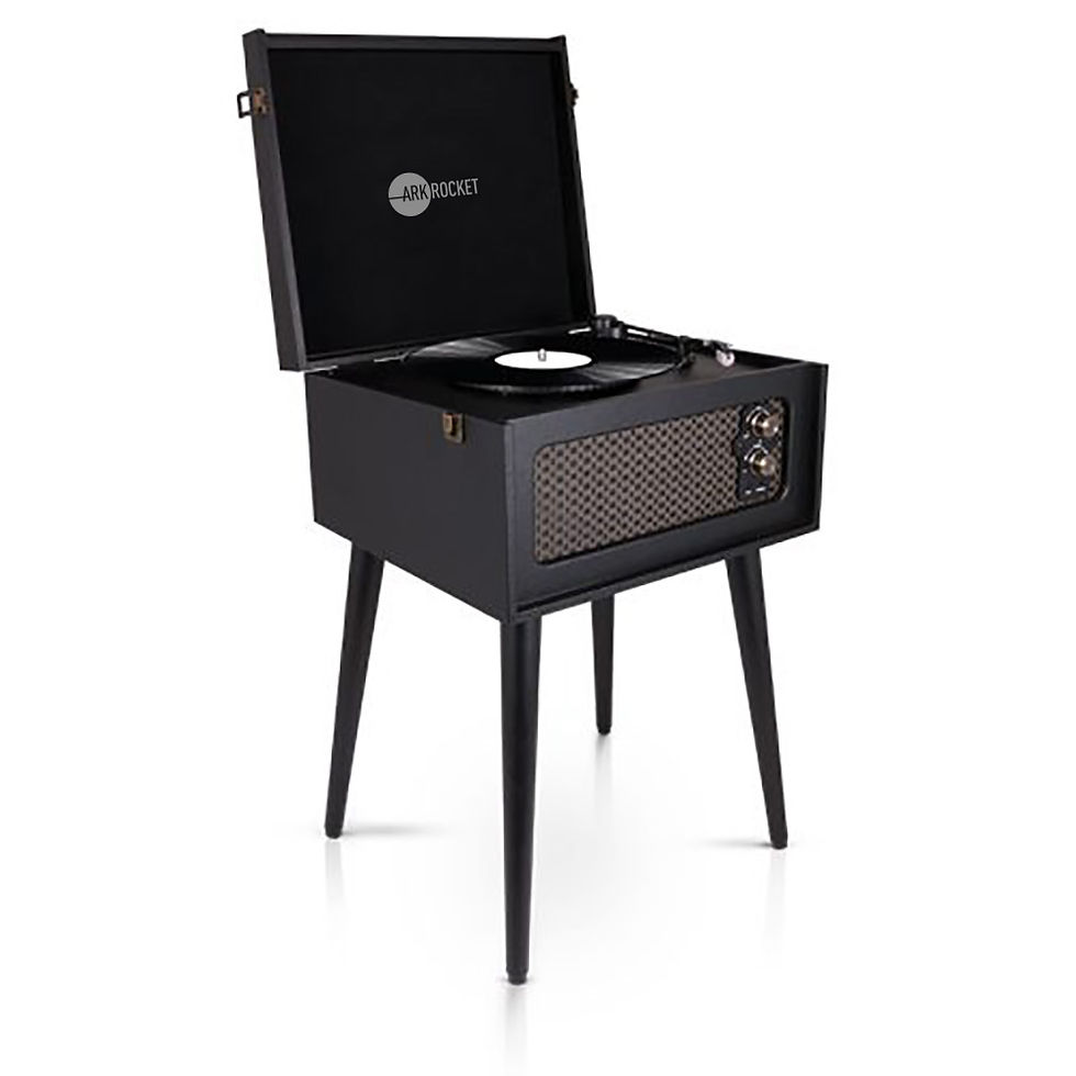 Thumbnail: Discovery Retro Turntable Wireless Record Player With Legs - Black