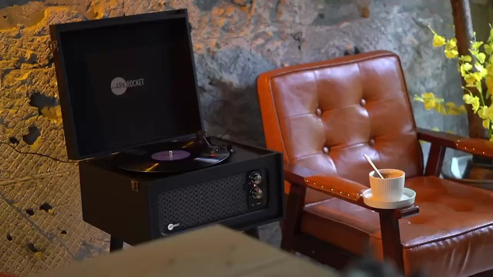 Thumbnail: Discovery Retro Turntable Wireless Record Player With Legs - Black