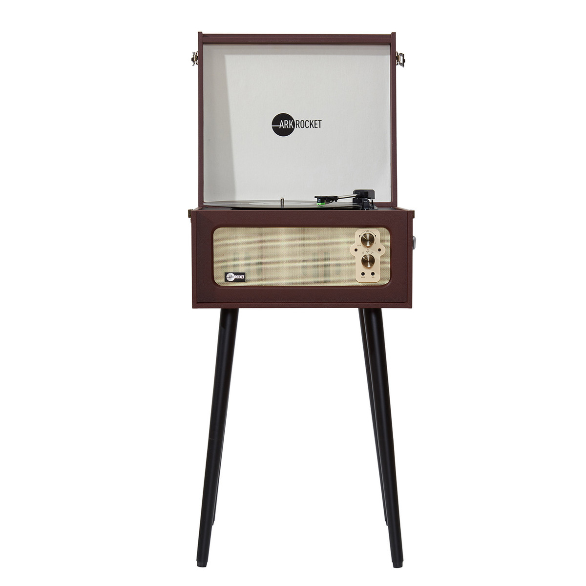 Discovery II Console 3-Speed Bluetooth Record Player with Legs（Brown）