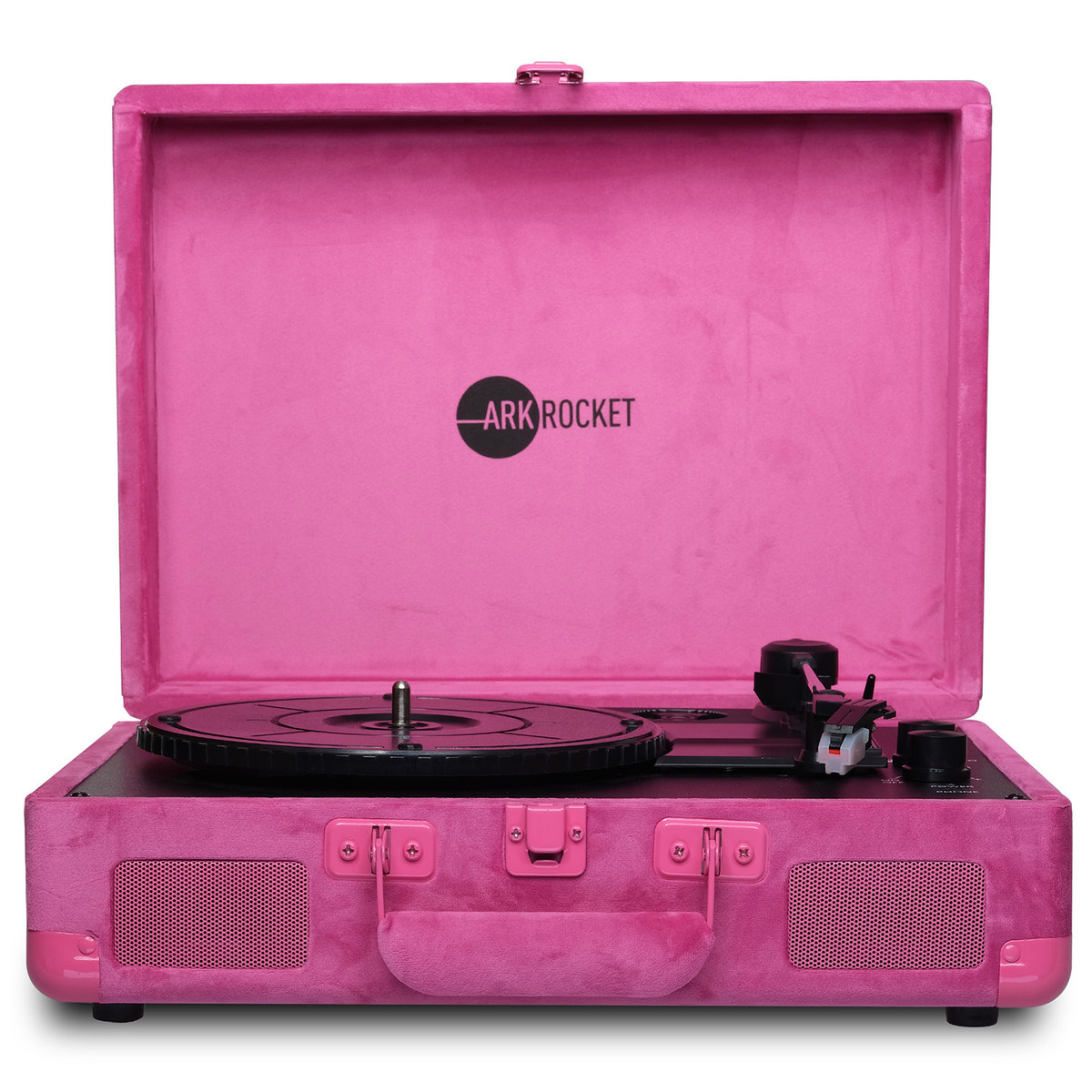Curiosity Suitcase Bluetooth Turntable - Hot Pink Velvet