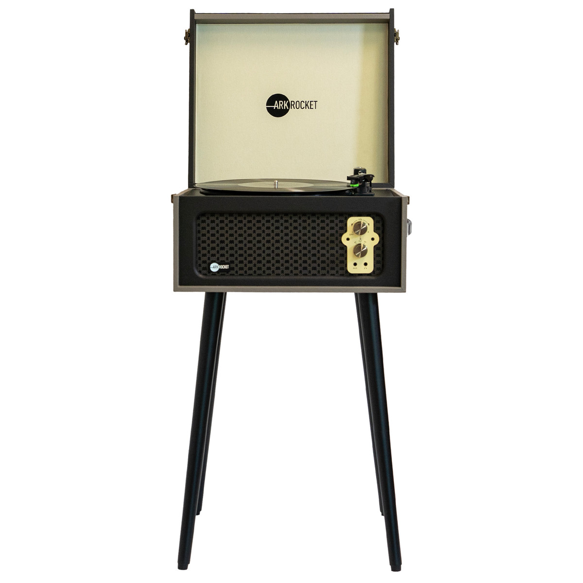 Discovery II Bluetooth Record Player Stand with 3-Speed Turntable (Grey)