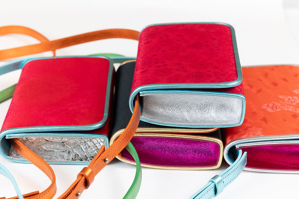 Thumbnail: Perla in Fuchsia and Orange Florals with Silver Python Print