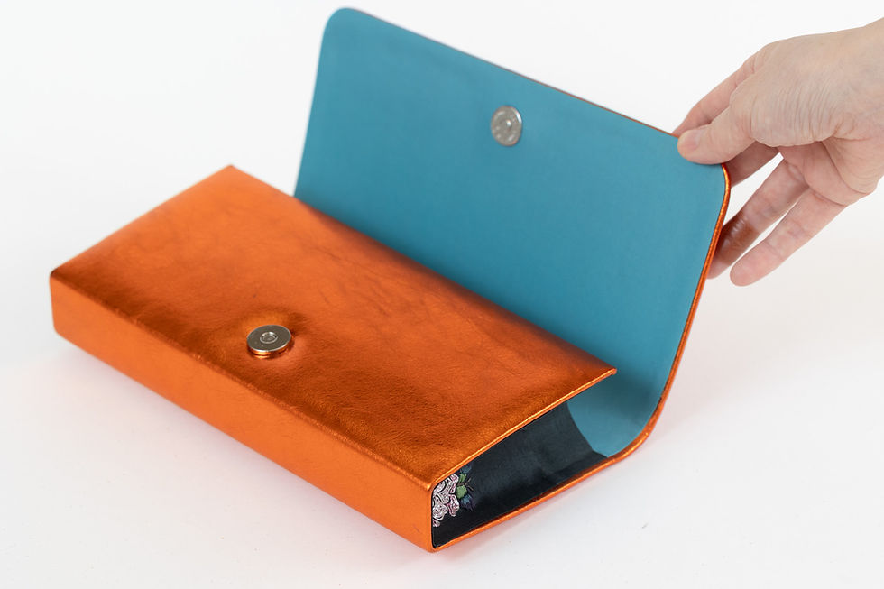 Thumbnail: Isabel Moon Capsule Collection in Orange Leather with Silver Flower Embroidery