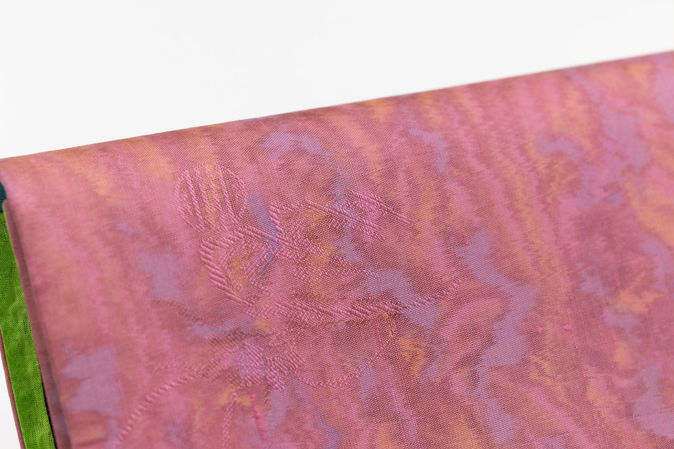 Thumbnail: Isabel in Rose Pink with Green Flowers Embroidery