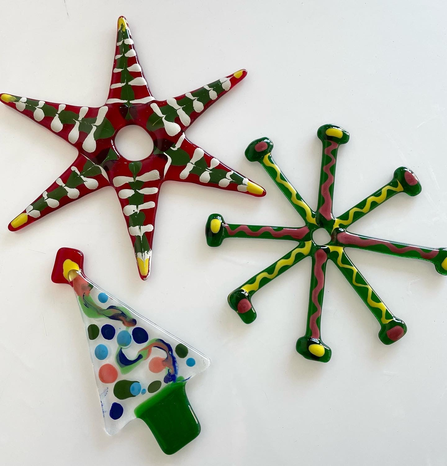 Fused Glass Christmas Decorations