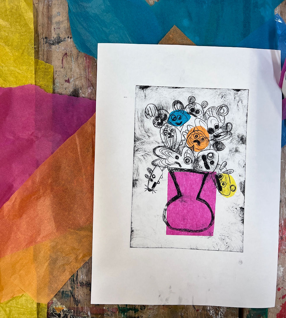 Drypoint Etching/Chine Collé