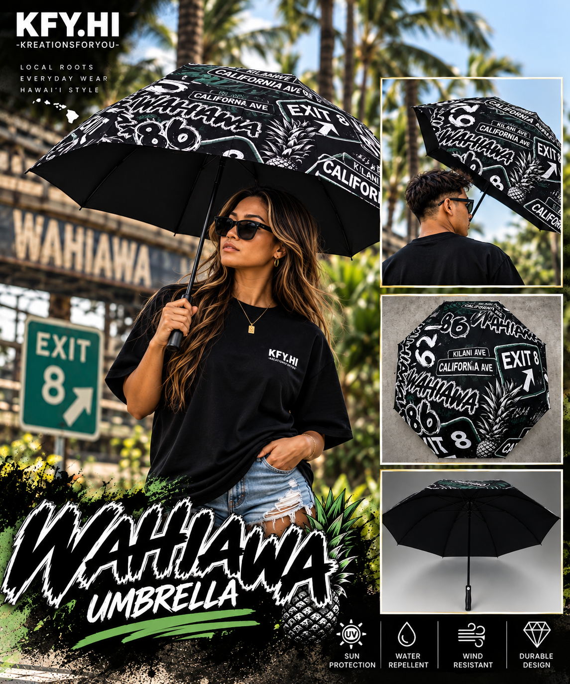 Wahiawa Sticker Bomb Umbrella