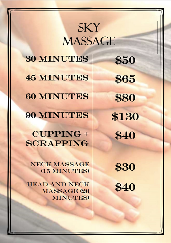 Services Sky Massage Ballarat