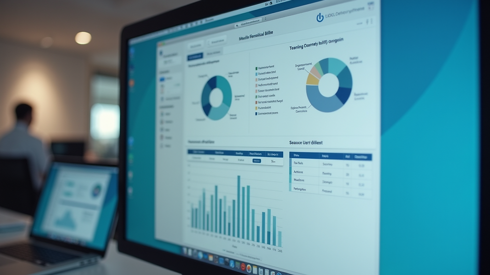 Close-up view of a computer screen showing medical billing software dashboard