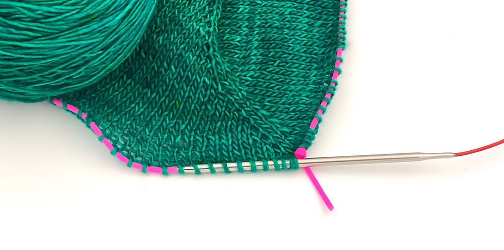 Thumbnail: knitting needles on green fabric
