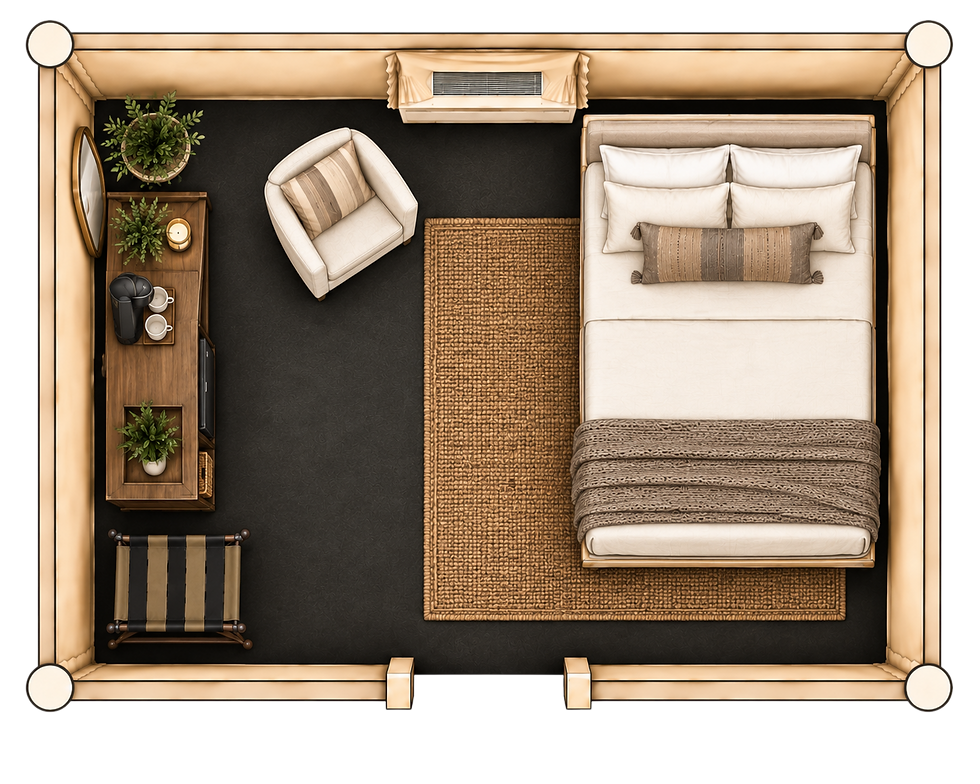 Flooplan of the Glamping Interior Bunk Hosue