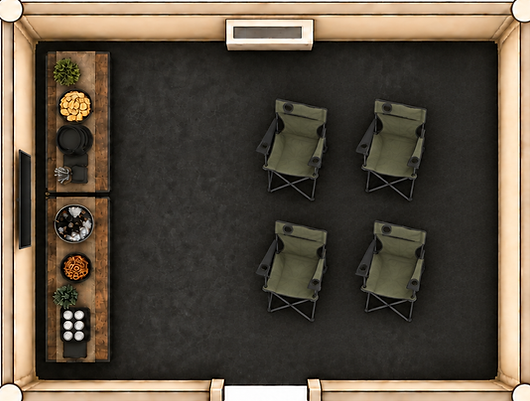 Tailgate floor plan in the Bunk House
