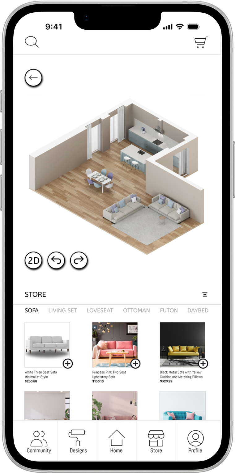 Mobile app 3D floor plan