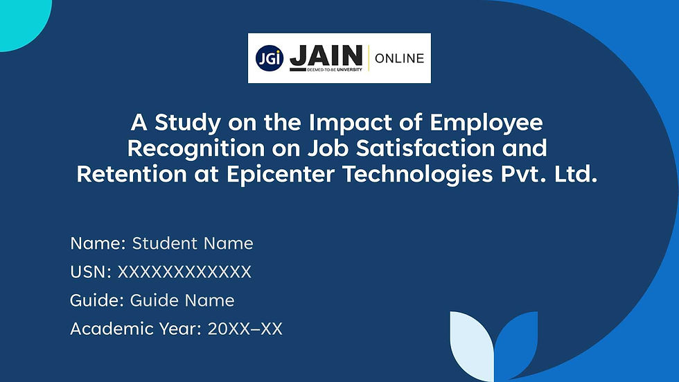 A professional Questionnaire sample for JAIN (Deemed-to-be University) MBA research projects. This s