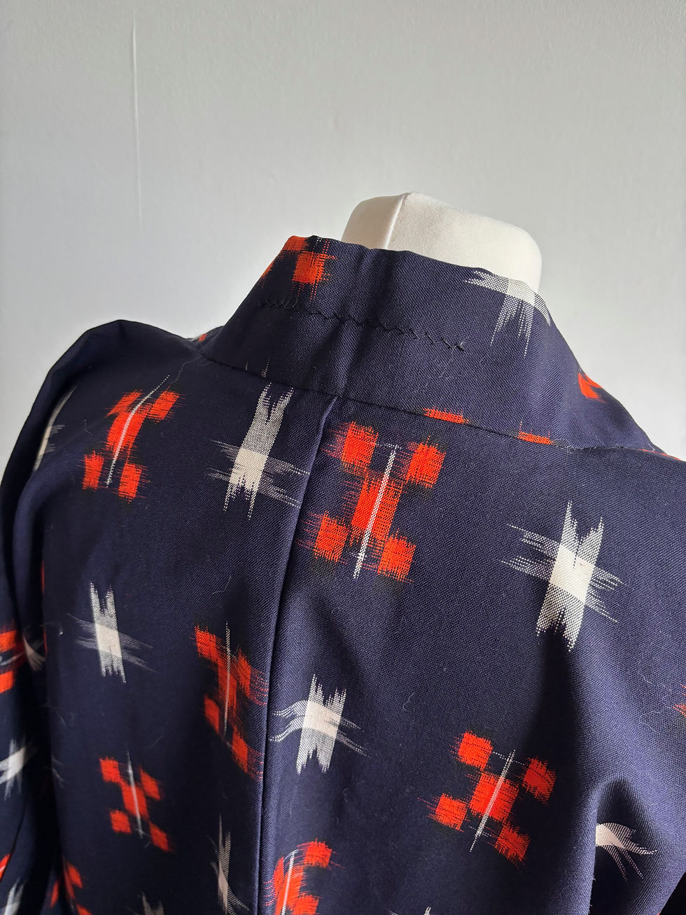 Thumbnail: Navy Checkered – Vintage Wool Haori Jacket / 市松文様の羽織ジャケット