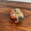 Thumbnail: Butterfly and Wisteria Vintage Silk Kimono Pink Gold Bangle / 蝶と藤のピンクゴールドバングル