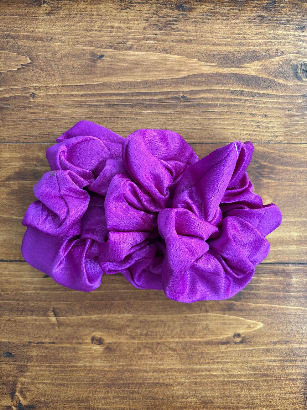 Lustrous Purple Vintage Silk Kimono Scrunchie / 輝紫（きし）シュシュ