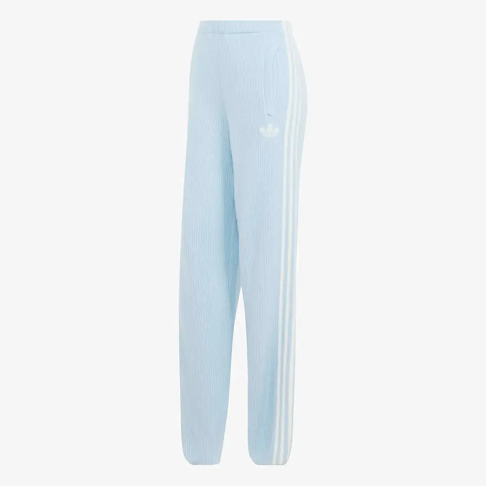 adidas Originals by Jennie Women's Knit Loose Pants in won blue flat lay