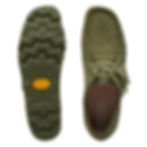 Thumbnail: Clarks Originals Wallabee Gore-Tex Shoes in loden green upper and vibram sole detail