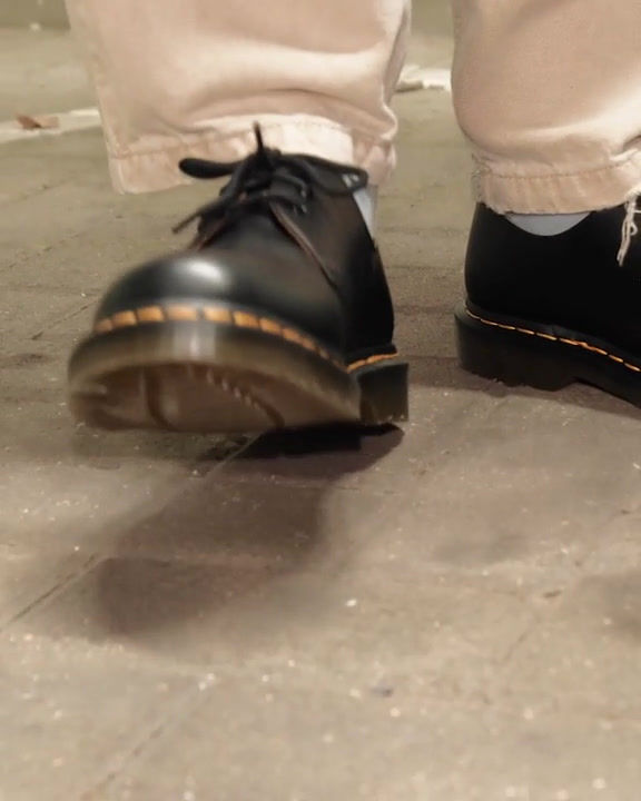 Thumbnail: Dr. Martens 1461 black smooth leather shoe in action video
