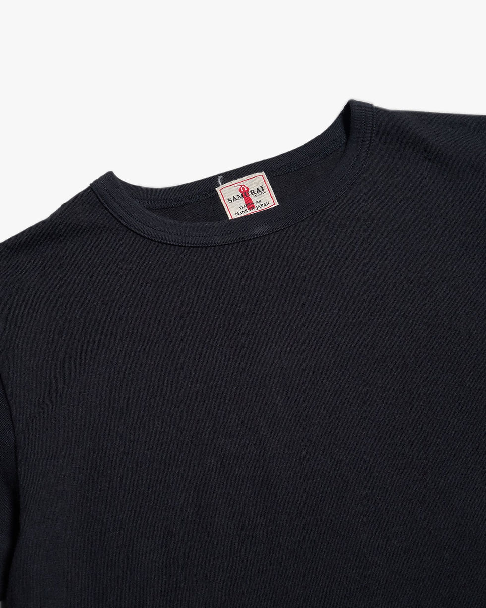 Thumbnail: Samurai Jeans 2-Pack Crew Neck T-Shirt in black flat lay collar structure