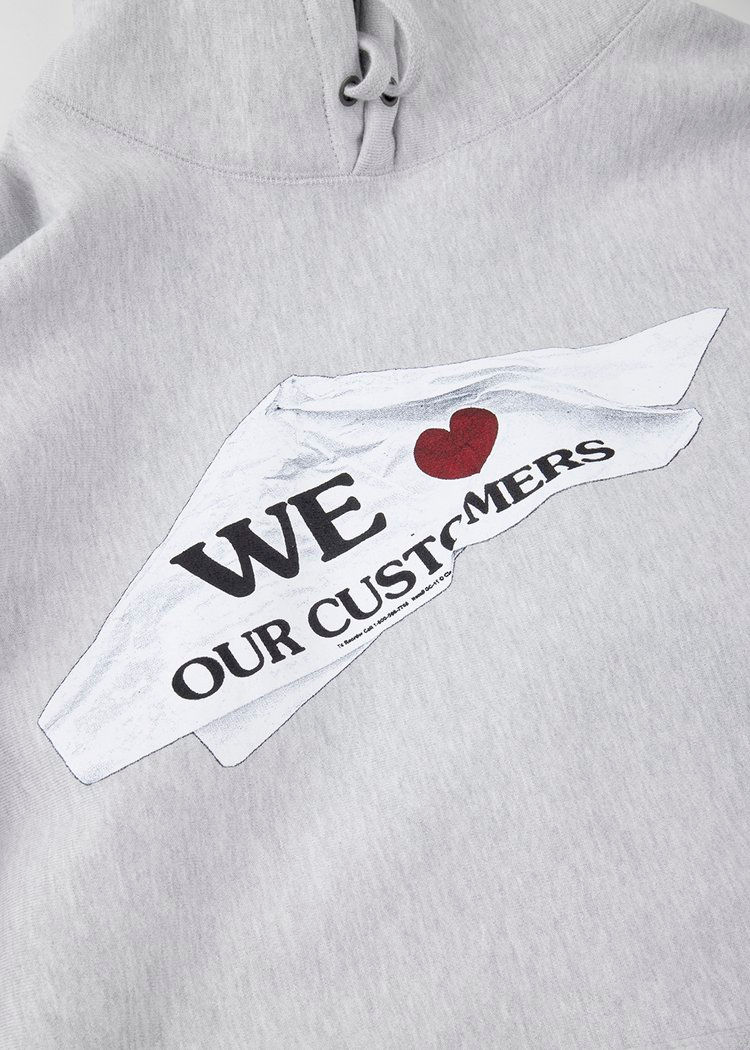 Nothin Special NYC Laundry Hoodie in heather grey graphic detail