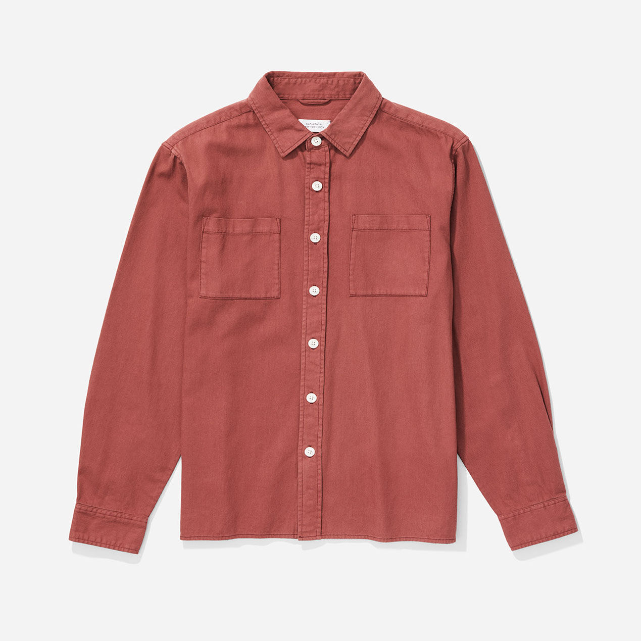 Saturdays NYC NOLAN Washed Denim L/S Shirt | light plum