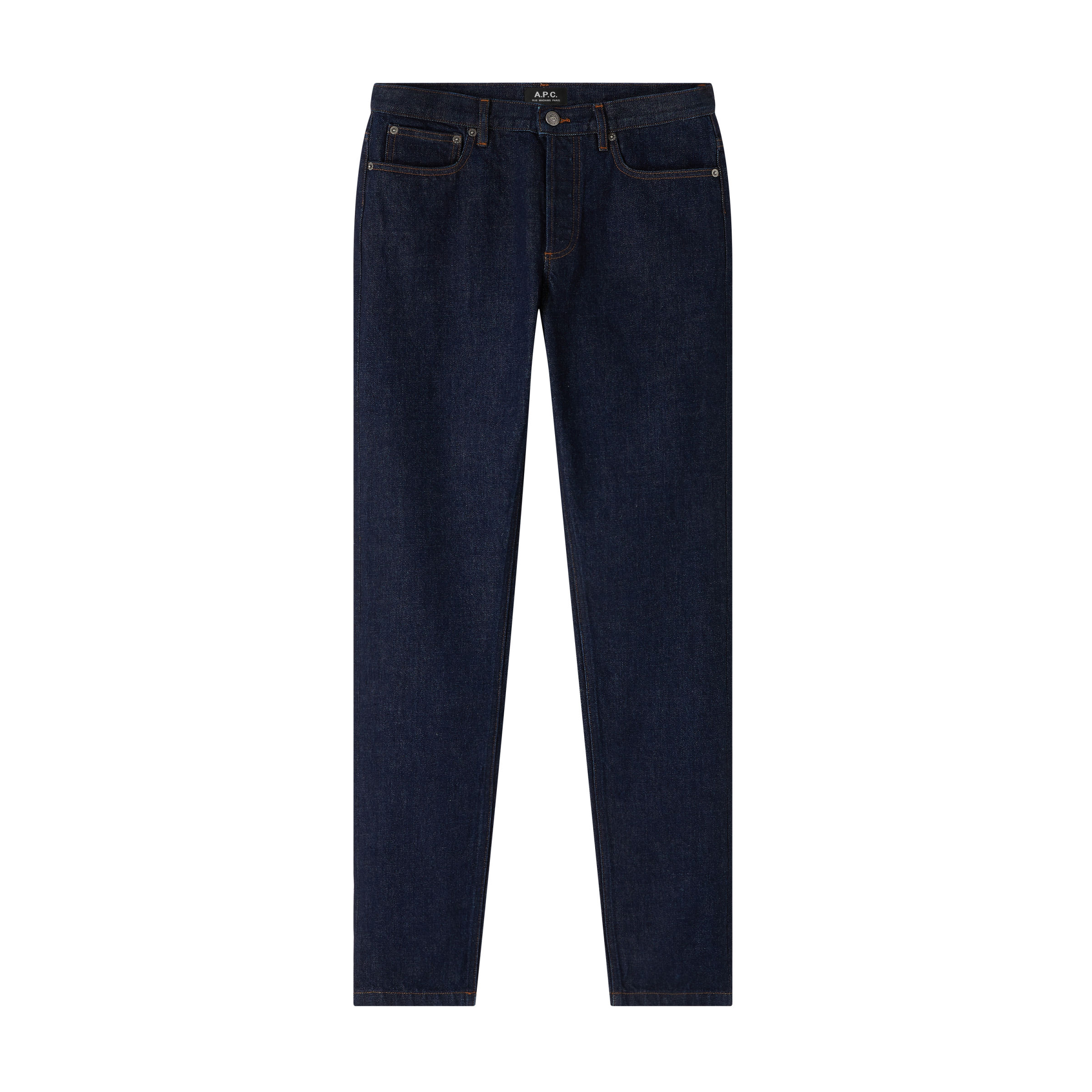 APC Petit New Standard Jeans in washed indigo denim front flat