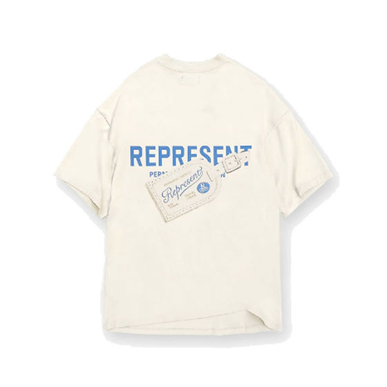 Represent Luggage Tag T-Shirt | antique white | Evolve Clothing