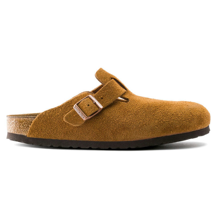 Birkenstock Boston in Mink Suede