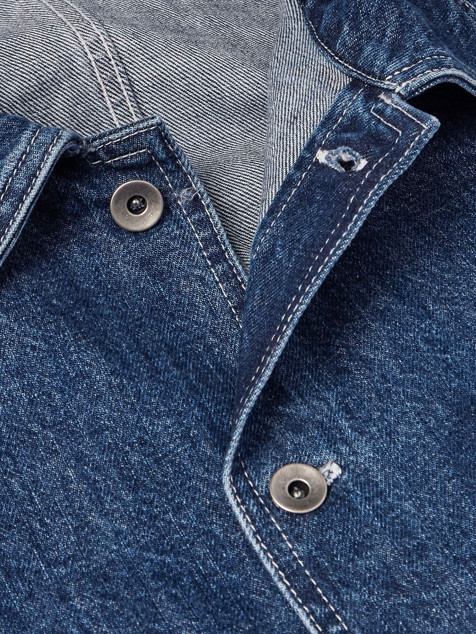 A.P.C. Ralph Denim Jacket in Stonewashed Indigo denim detail