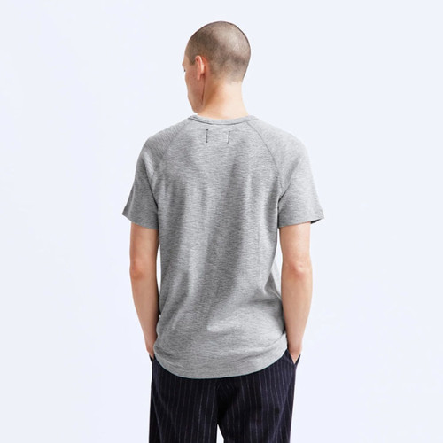 【Reigning Champ】1x1 スラブコットン・スリム・半袖Ｔシャツ Reigning Champ 1X1 Slub knit T-Shirt | h. grey | Evolve