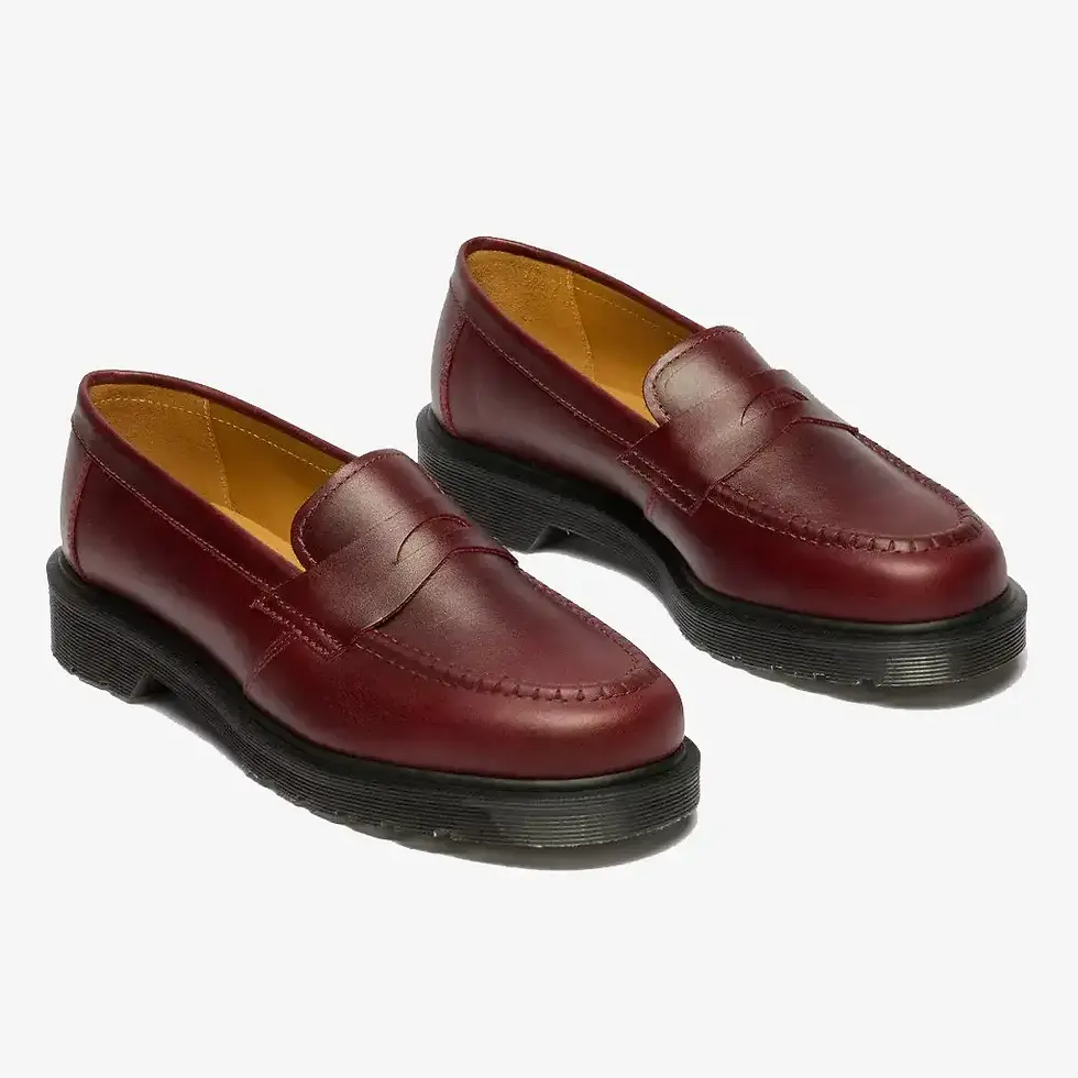 Thumbnail: Dr Martens Delapre Penny Loafer in burgundy leather