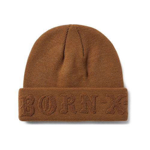 BORN X RAISED ビーニー Born X Raised Tonal Knit Beanie | brown | Evolve Clothing Gallery