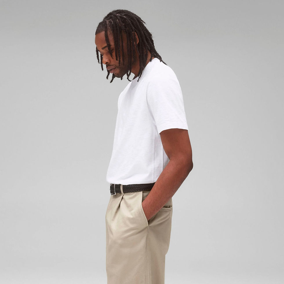 Thumbnail: Reigning Champ Slub Jersey Premier T-Shirt in white on model side