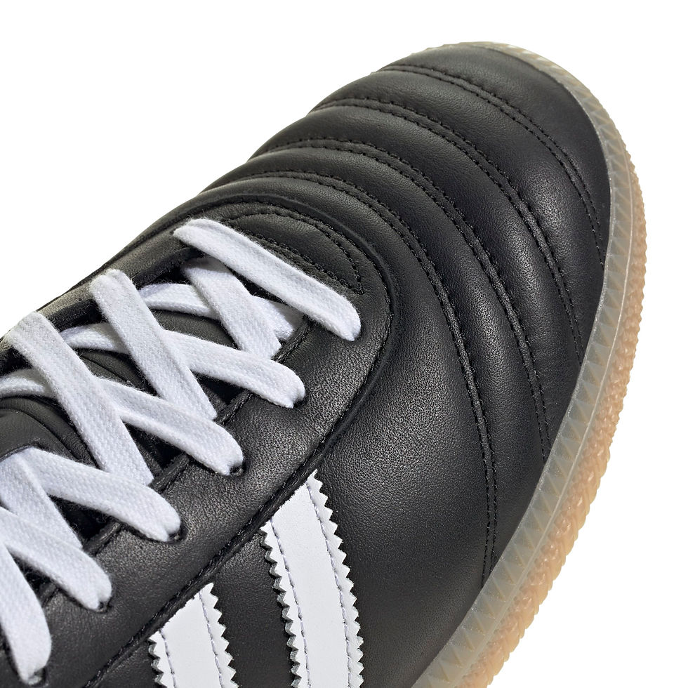 Thumbnail: Adidas Samba JP Sneakers JQ9056 in black, white, gum toe box detail