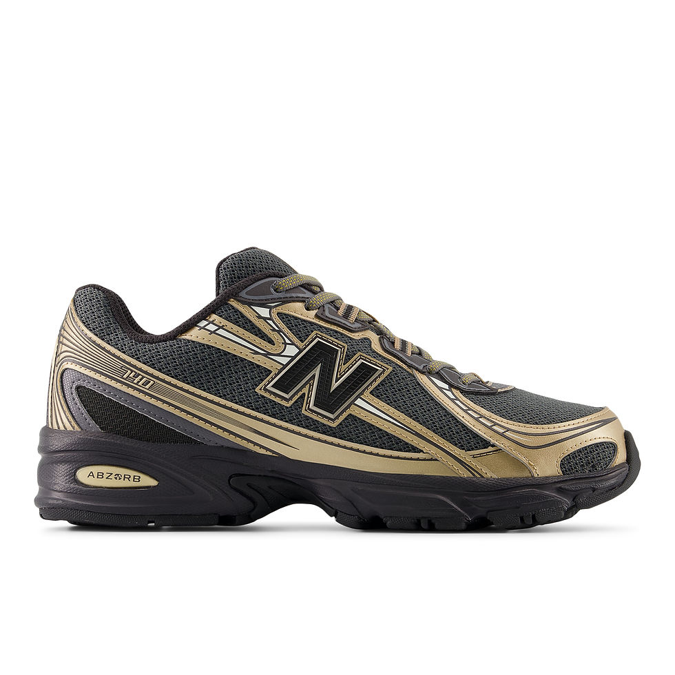 New Balance 740 Sneakers U740BD2 in black cement, castlerock, gold metallic